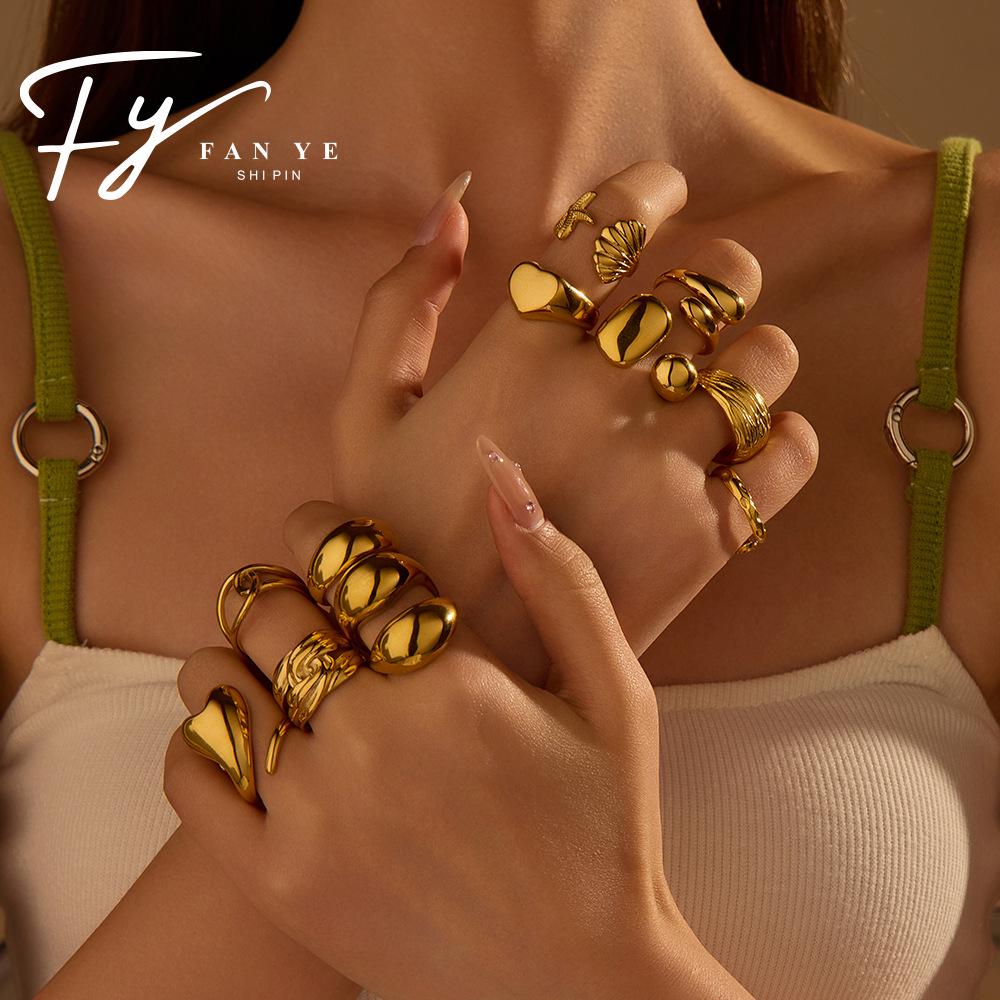 Chic Women's Open Stainless Steel Geometric Ring