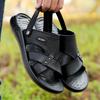 Star-headed Woodpecker Men's Sandals First Layer Cowhide Summer Beach Shoes Genuine Leather Non-slip and Wear-resistant Sandals