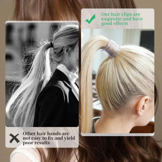 Damen Haarnadel Anti-Rutsch Kammzähne Hoher Pferdeschwanz Haarspange Schnallen-Design Transparent