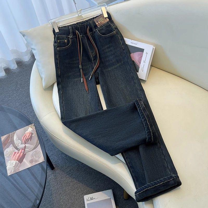 

Women s Retro Cement Gray High-Waisted Wide-Leg Jeans - Petite Size, Spring/Autumn 2026 Collection S Recommended 85-95 lbs