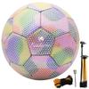 Fantecia Reflective Football with Shiny Size 5 Ball for and Adults Training Pump, Girls, Teens,