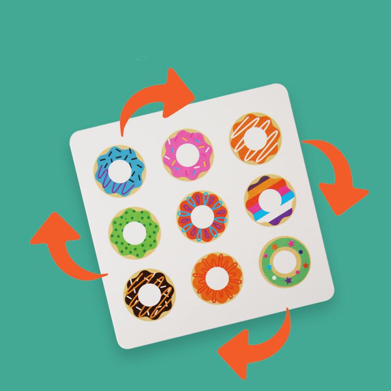Wooden Doughnut Colors Pairing Toys Montessori Early Education Puzzle Color Matching Game Kindergarten Game Teaching Aids