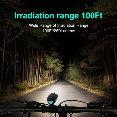 Phare de vélo étanche 3 modes rechargeable par USB Lampe de poche LED pour VTT Accessoires de vélo pour la sécurité nocturne