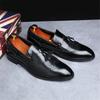 Classic Genuine Leather Loafers Men's Slip-On Dress Shoes Solid Round Toe Oxfords Shoes Men's Genuine Leather Loafers Slip-On