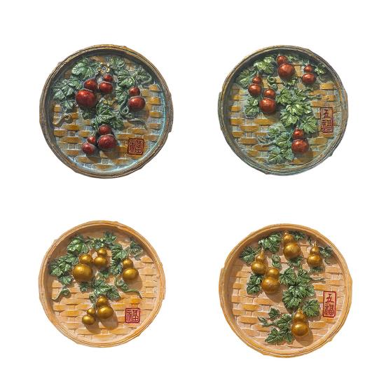 Five Gourds Refrigerator Magnet Bring Good Luck Wealth 3D Gourd Vine Round Refrigerator Magnet Home Office Kitchen Decoration