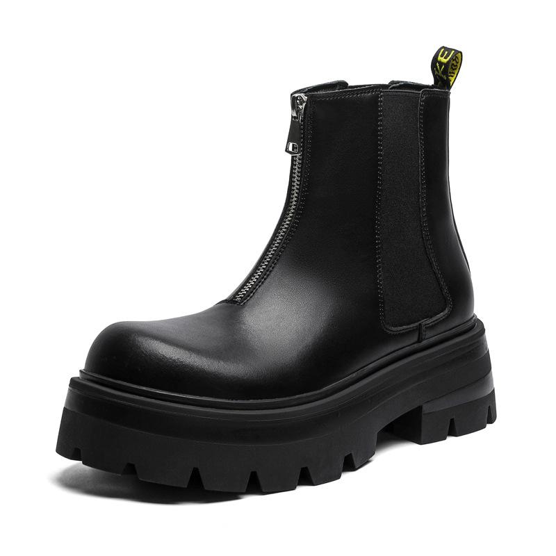 Fashion England style mens casual chelsea boots designer shoes cowboy platform boot hip hop rock original leather motorcycle botas