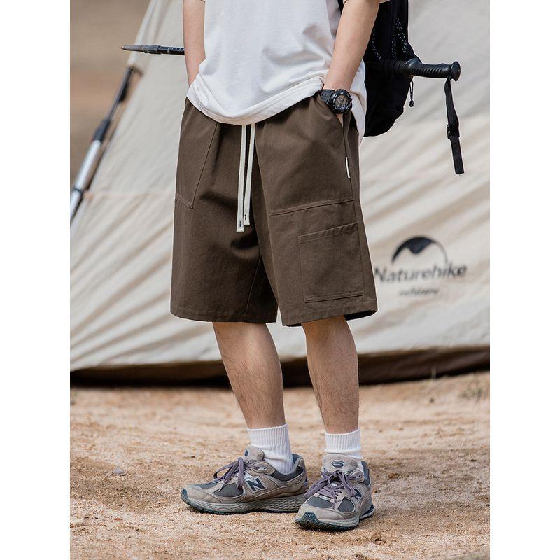 Wassup Heods Trendy Brand Work Shorts for Men, Summer 2024 New Style, Loose Wide-Leg Solid Color Couple Style Pants