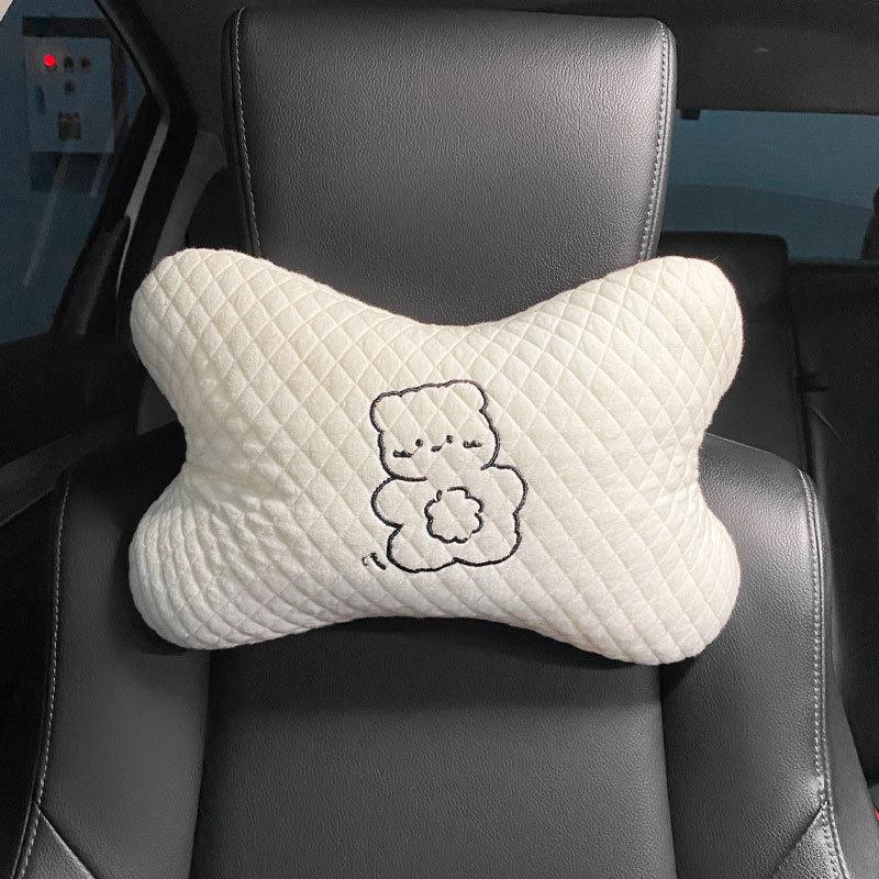 Car Cute Headrest All-season Universal Neck Pillow Protector Car Seat Cushion Lumbar Support Cushion Seat Belt Shoulder Cover