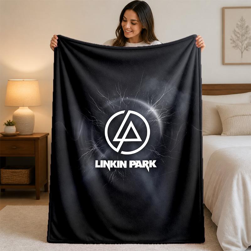 Linkin Park Druck Flanelldecke Gemütliche Leichte Plüschdecke für Bett Sofa Haushalt