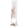 Free Standing Dressing Mirror with LED Lights, Full Length Mirror with 3 Temperature Colours and Storage Shelf
