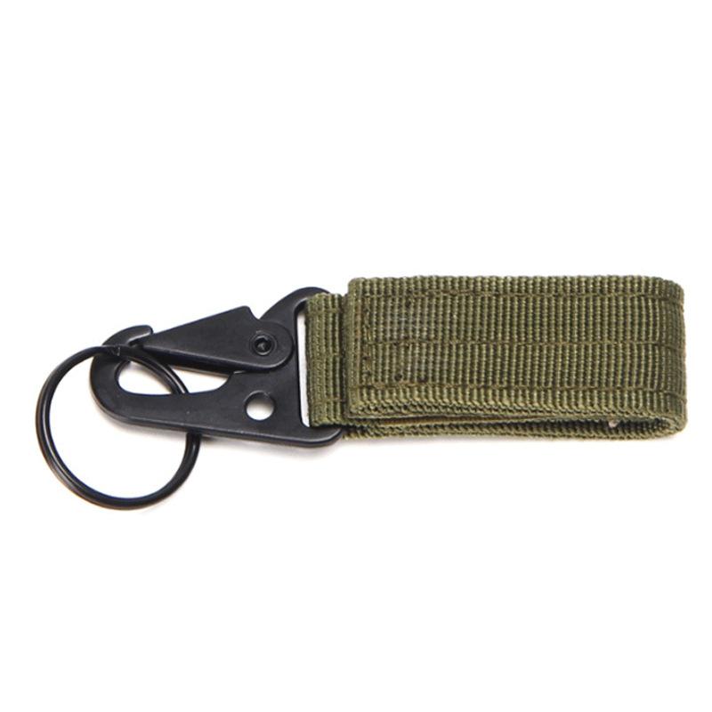 1PC Outdoor Tactical Nylon Webbing Carabiners Buckle Keychain Multi-functional Mountaineering Olecranon Hook MOLLE Key Belt