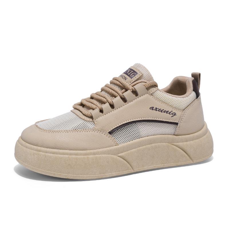 Women's Summer Breathable Mesh Sneakers: Korean Style Hollow-Out, Versatile, Thick-Soled Casual Shoes.
