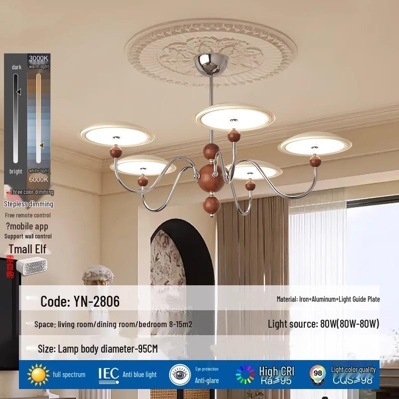 Retro Chinese Style Chandelier with French Cream Design for Living Room and Bedroom