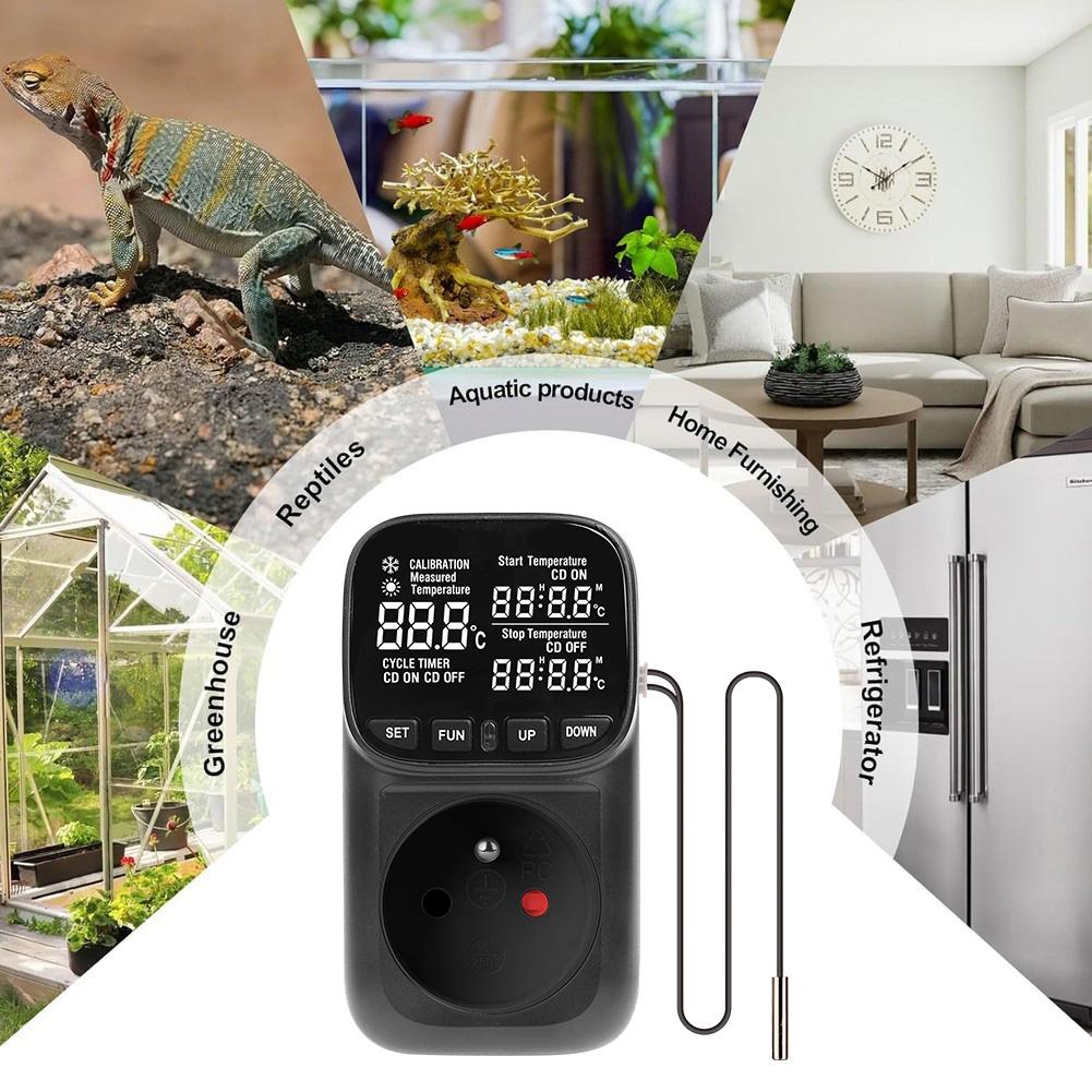 Temperature Controller For Refrigerator,incubators,aquaculture Systems Temperature Tool Shell Backlit Temperature Control Socket