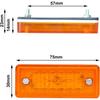 APSMOTIV 10 Pcs of 3 Inch Marker Light 4 LED Rectangle Trailer Side Lamp Clearance Led Marker Lights for Truck Trailer Lorry 12v (Red/Amber)