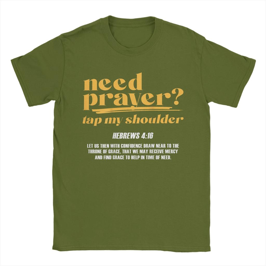 Männer brauchen Gebet Klopf mir auf die Schulter Christliche T-Shirts Tees Sommer Street Style Kurzarm-T-Shirt Rundhalsausschnitt Beliebtes Tee