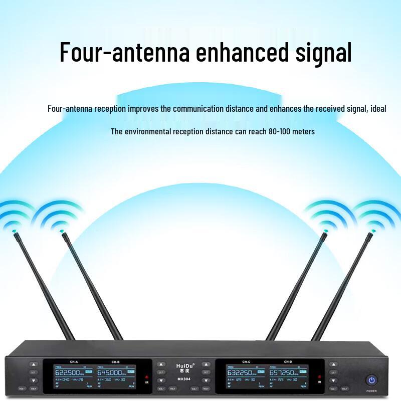 HuiDu Professional Wired to Wireless Microphone Transceiver System (CN version)