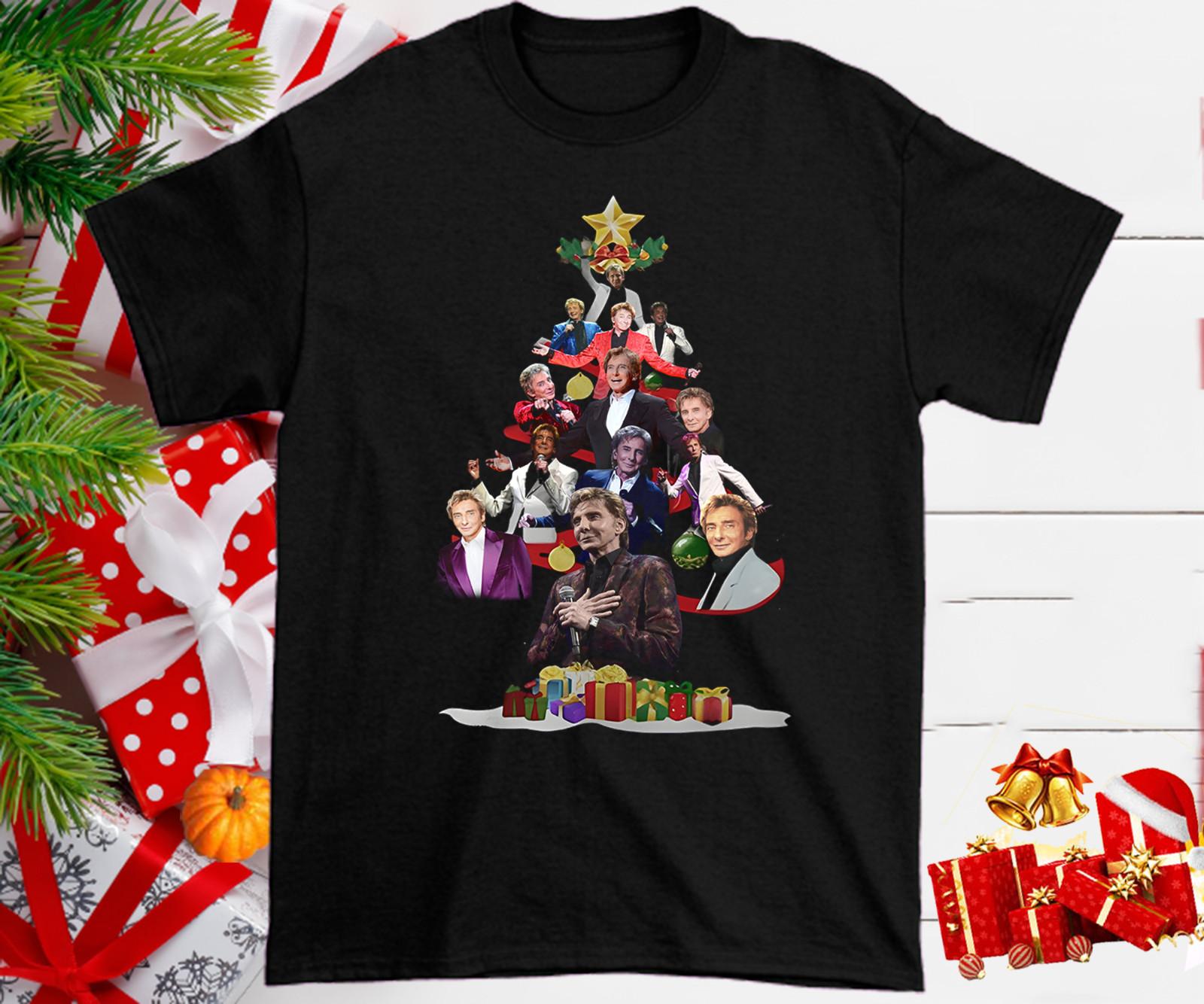 Collection Barry Manilow Christmas T Shirt Black Men S-5XL S
