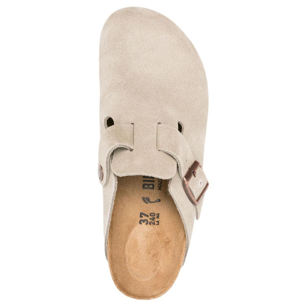 Birkenstock Boston Suede Leather Narrow Fit Sandals 'Taupe' Men's 0060463