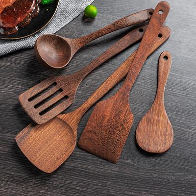Kitchen Utensils Set Non-Stick  Cookware for Kitchen Wooden Handle Soup Spoon Spatula Rice Spoon Shovel Kitchen Accessories
