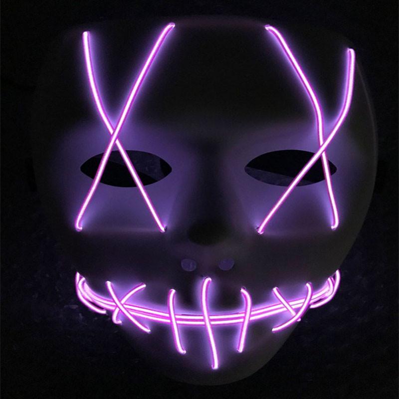 Eye-catching Halloween Scary Mask Cosplay With Led Lights For Unforgettable Costume Parties
