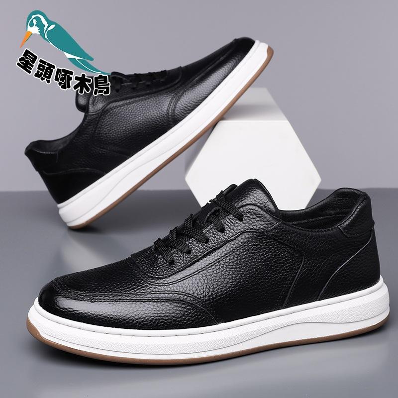 

Men s shoes 2025 spring new first-layer cowhide men s leather shoes genuine leather casual shoes 45