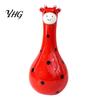 Multifunctional Resin Art Cute Polka Dot Giraffe Vase, Hand-painted Flower Creative Big-mouthed Vivid Texture Animal Figurine Holder for Home