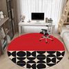 1pc Black and white Abstract Pattern Office Round Area Rug,  Mat Suitable For Office, Under Office Chairs Bedroom Living Room Home Decor, Room Deco