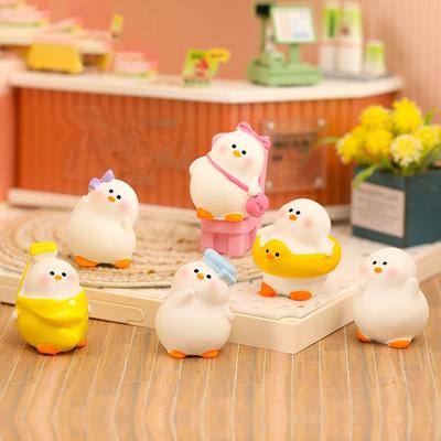 6 Stück Entenmodell Dekor Niedliche Autoornamente Autoinnenraum Armaturenbrett Zubehör Mikrolandschaft Auto Armaturenbrett Dekorationen