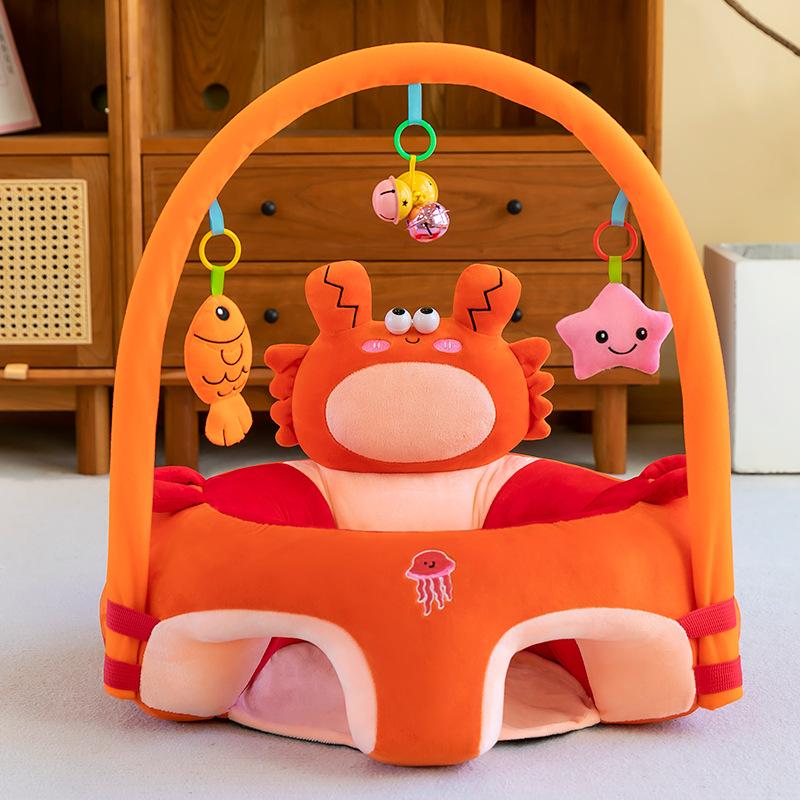 Silla de Aprendizaje para Sentarse con Respaldo Alto para Bebés, Silla de Práctica Anti-Caída para Sentarse, Silla de Comedor para Bebés, Sofá Pequeño Super Suave de Cristal para Niños