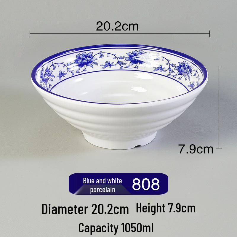 Melamine Ramen Bowl: Porcelain-Like, Large Mala Tang Soup & Noodles Bowl for Wontons & Luosifen