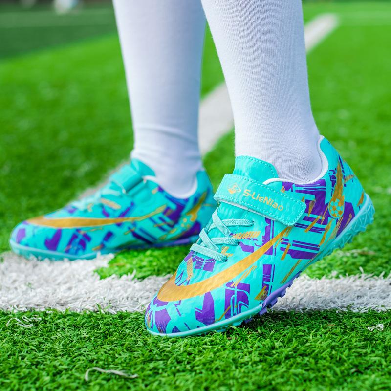 Football shoes girls primary and secondary school girls special Velcro agtf broken nails game training spike sneakers