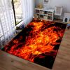Fiery Flame Pattern Carpet Rug, Bold Red and Black Modern Design Suitable for Use As an Anti-slip for Living Room Bedroom Sofas