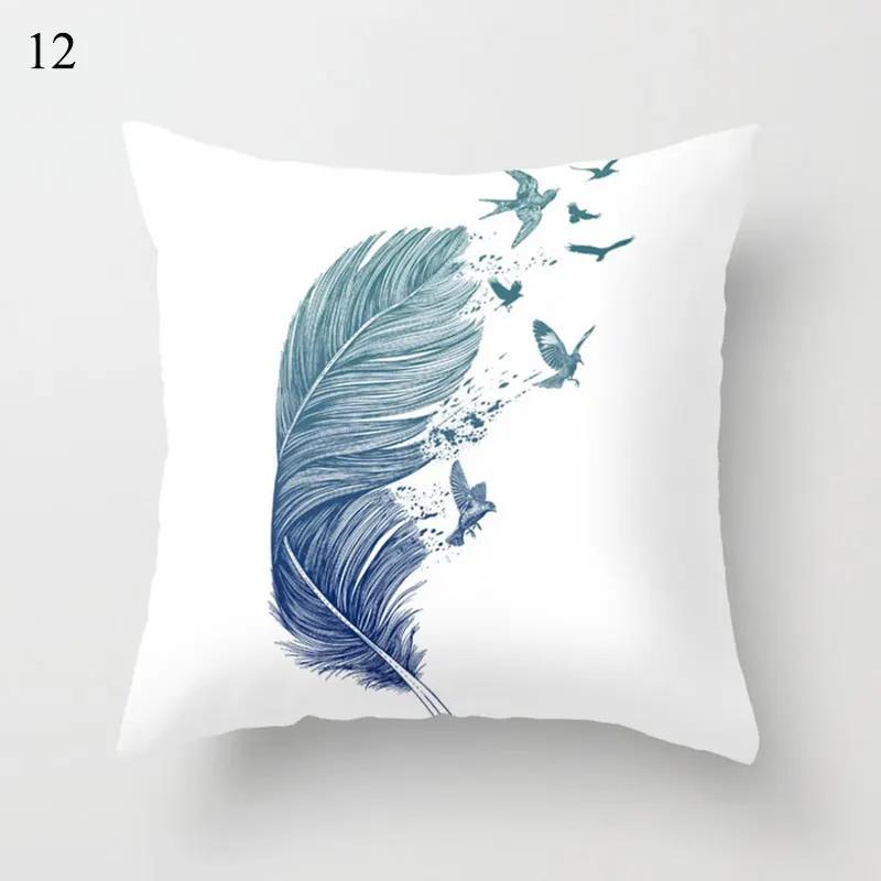 Home Decor Bohemian Feather & Skull Pattern Pillow Covers Pattern Cushion Cover Suitable for Sofa Bedroom Car Pillow Cover
