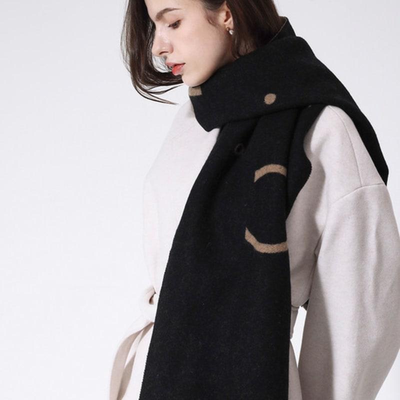 ONSZ Wool Cashmere Reversible Logo Double-Sided Muffler
