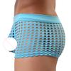 Men Sexy Hollow Out Shorts Briefs Low-rise Breathable Mesh Underwear Solid Color 3D