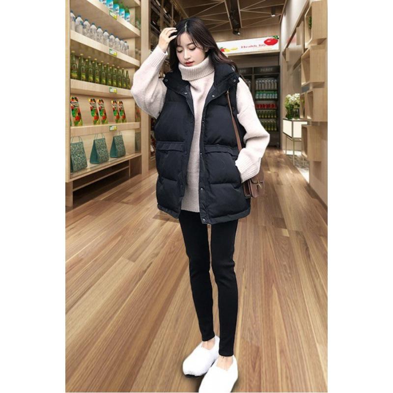 

Cotton Short Down Vest - Autumn/Winter Korean Style Women s Versatile Loose Fit XL【65-72.5kg】