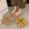 Thick Metal Buckle Soled Summer Women Slippers For Wear Daily