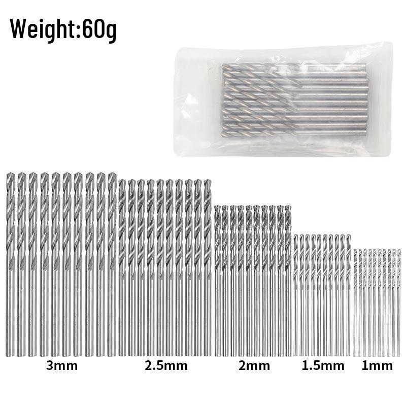 50-Piece Titanium-Plated Twist Drill Bit Set, 1-3mm, for Electric Drills, Woodworking, DIY