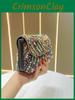 Retro Pearl Clutch Bag With Rhinestones For Evening Parties