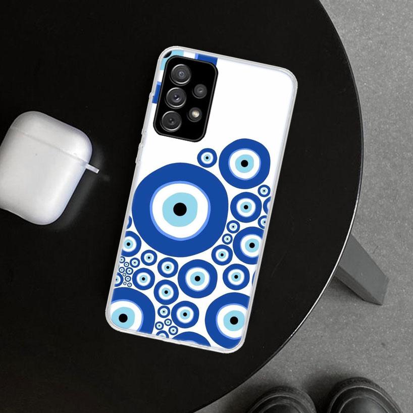 Lucky Blue Evil Eye Phone Case for Samsung Galaxy A17 A16 A26 A36 A56 A57 A37 A15 A25 A35 A55 A14 A24 A34 A54 A13 A23 A33 A53 Ga
