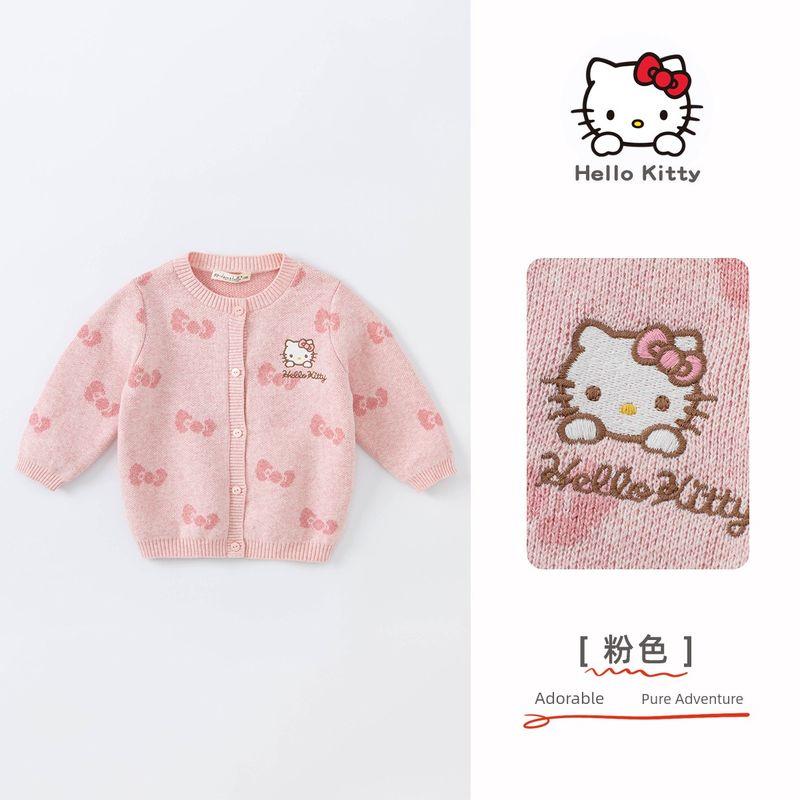 Children s Clothing Knitting Sweater Cardigan Baby Girl Outwear Pink [Ready Stock] 130