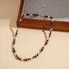 Tiger's Eye Beaded Geometric Round Flower Adjustable Necklace Ethnic Style Item Decoration