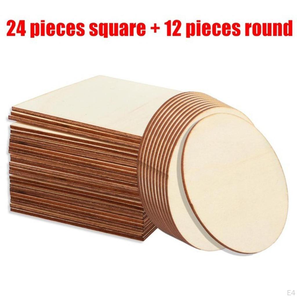 4 Inch Natural Wood Discs for Crafting Projects