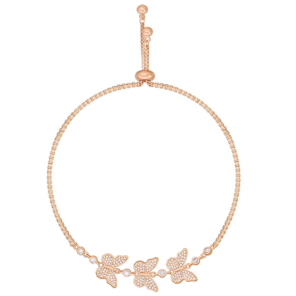 Elegant Butterfly Metal Bracelet Fashionable Hand Chain Wrist Adjustable Wedding Party Bracelets for Women and Girls