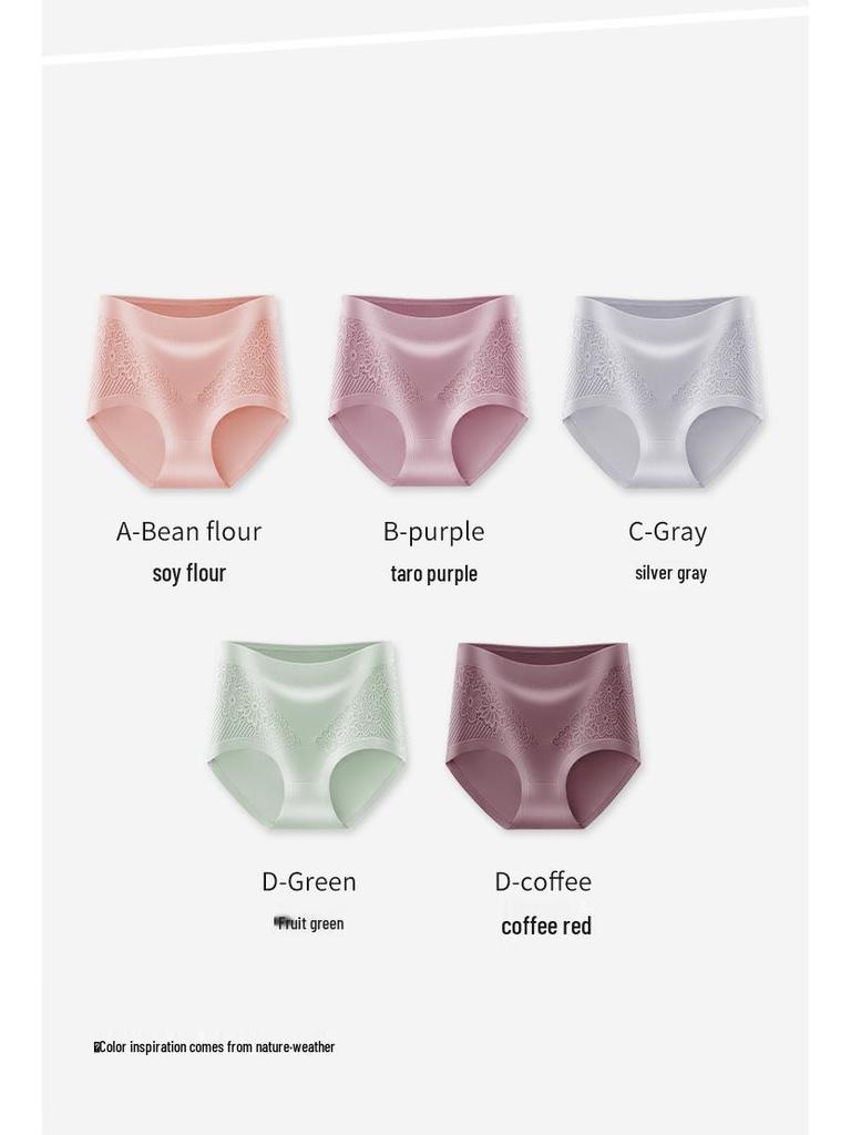 High-Waist Pure Cotton Plus Size Shaping Briefs for Middle-Aged Women with Antibacterial Crotch