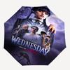 Wednesday AddamsThemed Automatic Opening and Closing Umbrella - 8 Ribs, Suitable for Leisure and Going Out, Outdoor Accessory, Gothic Style,