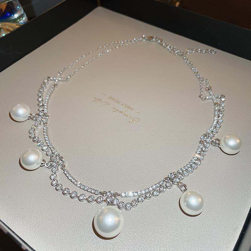 French Vintage Baroque Pearl Necklace Summer Niche Premium Sense Clavicle Chain Light Luxury Versatile Necklace Women