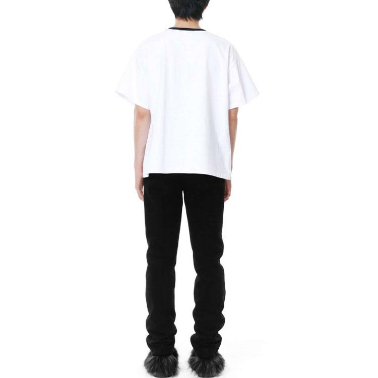 We11done Letter Pattern Printed Short Sleeve T-Shirt Unisex T-Shirts White WD-TT3-21-510-U-WH