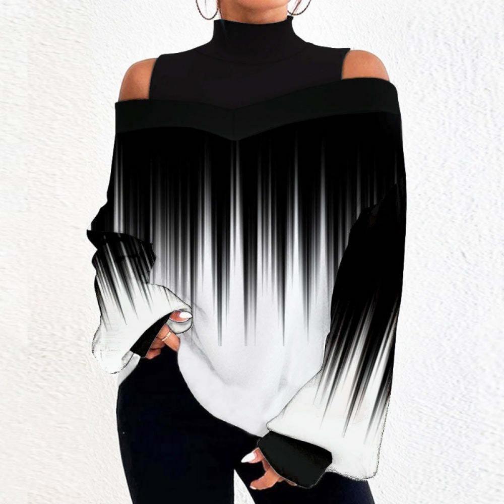 BITCED Women's Fashion Casual Autumn Winter Long Sleeve Half Turtleneck Blouses & Shirts